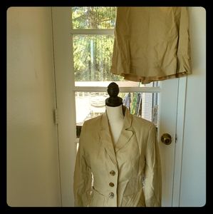 Linen Skirt Set Suit